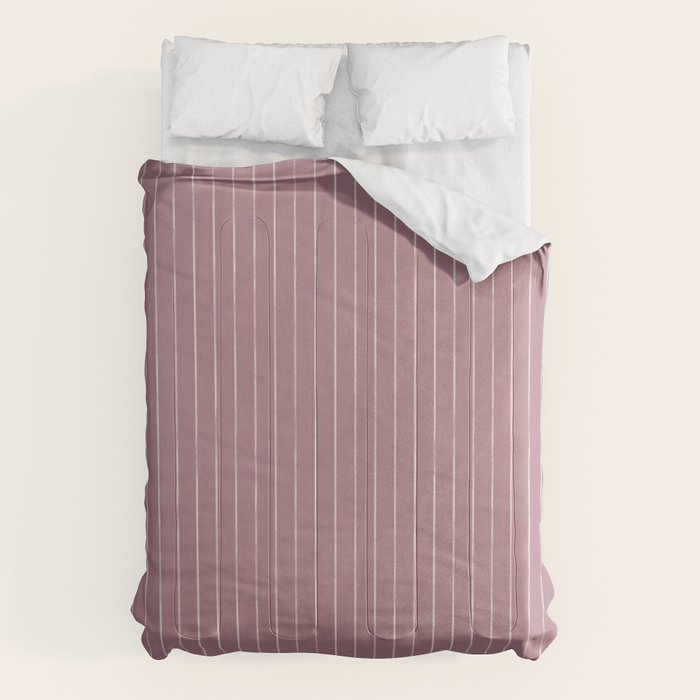 Romantic Botanica Coordinator - Thin Stripes in Rosewood Pink Comforter Gallery Image 6