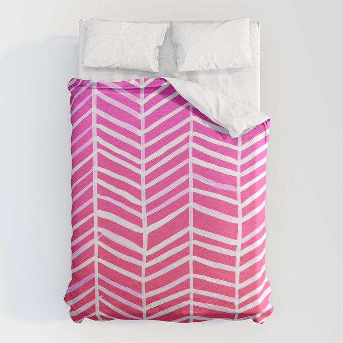 Herringbone - Pink OmbrÃ© Duvet Cover Gallery Image 6