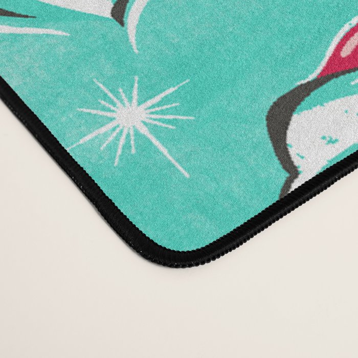 'Tis The Season Retro Santa Aqua Multi Pattern Desk Mat Gallery Image 4
