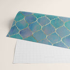 Teal Purple Gold Quatrefoil Moroccan Pattern II Wrapping Paper Gallery Image 2