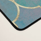 Teal Purple Gold Quatrefoil Moroccan Pattern II Desk Mat Gallery Image 4