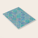 Teal Purple Gold Quatrefoil Moroccan Pattern II Notebook Gallery Image 3