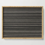 Bamako Striped and Dotted Pattern in Black and Almond Cream Serving Tray Gallery Image 1