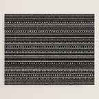 Bamako Striped and Dotted Pattern in Black and Almond Cream Jigsaw Puzzle Gallery Image 1