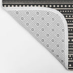 Bamako Striped and Dotted Pattern in Black and Almond Cream Bath Mat Gallery Image 2