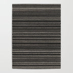 Bamako Striped and Dotted Pattern in Black and Almond Cream Poster Gallery Image 4