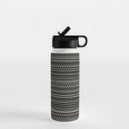 Bamako Striped and Dotted Pattern in Black and Almond Cream Water Bottle Gallery Image 1