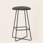 Bamako Striped and Dotted Pattern in Black and Almond Cream Stool Gallery Image 1