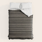 Bamako Striped and Dotted Pattern in Black and Almond Cream Comforter Gallery Image 6