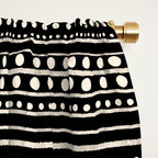 Bamako Striped and Dotted Pattern in Black and Almond Cream Window Curtain Gallery Image 2