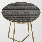Bamako Striped and Dotted Pattern in Black and Almond Cream Side Table Gallery Image 2