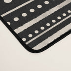 Bamako Striped and Dotted Pattern in Black and Almond Cream Desk Mat Gallery Image 4