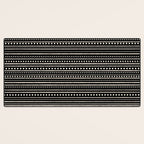Bamako Striped and Dotted Pattern in Black and Almond Cream Desk Mat Gallery Image 3