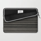 Bamako Striped and Dotted Pattern in Black and Almond Cream Laptop Sleeve Gallery Image 2