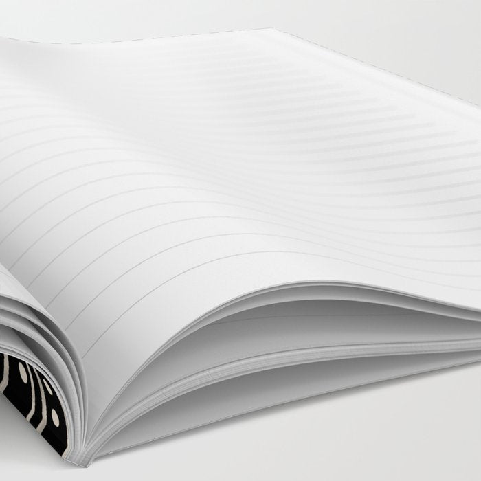 Bamako Striped and Dotted Pattern in Black and Almond Cream Notebook Gallery Image 2