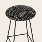 Bamako Striped and Dotted Pattern in Black and Almond Cream Stool Gallery Image 2
