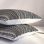 Bamako Striped and Dotted Pattern in Black and Almond Cream Pillow Sham Gallery Image 3
