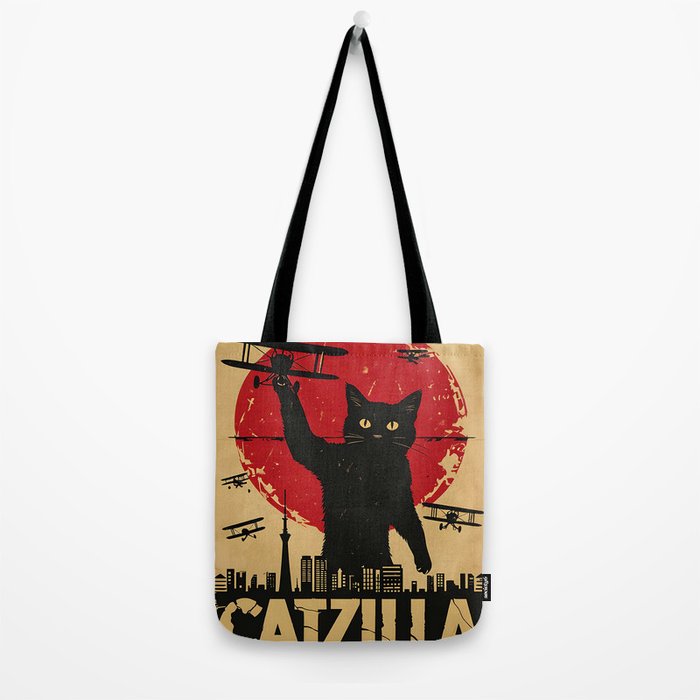 Catzilla vintage poster Tote Bag Gallery Image 2