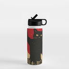 Catzilla vintage poster Water Bottle Gallery Image 1