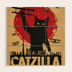 Catzilla vintage poster Wood Wall Art Gallery Image 1