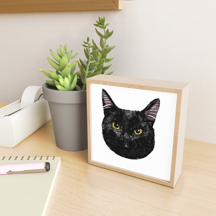 Black Cat needs snacks Mini Art Print Gallery Image 2