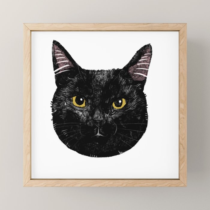 Black Cat needs snacks Mini Art Print Gallery Image 1