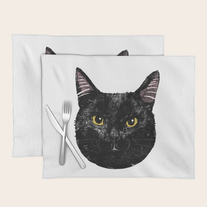 Black Cat needs snacks Placemat Gallery Image 1