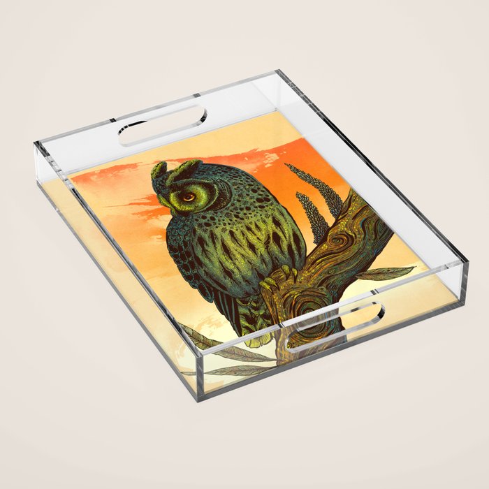 Dusk Owl Acrylic Tray Gallery Image 1