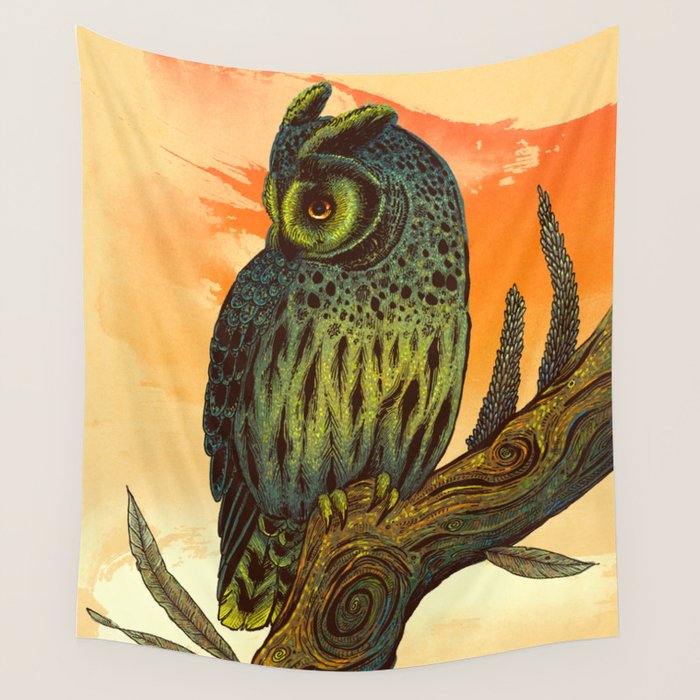 Dusk Owl Wall Tapestry Gallery Image 4