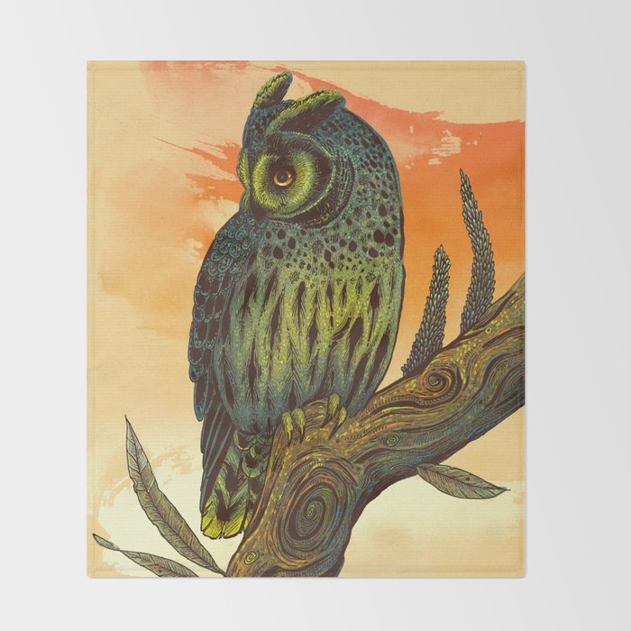 Dusk Owl Throw Blanket Gallery Image 2