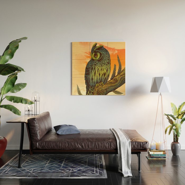 Dusk Owl Wood Wall Art Gallery Image 2