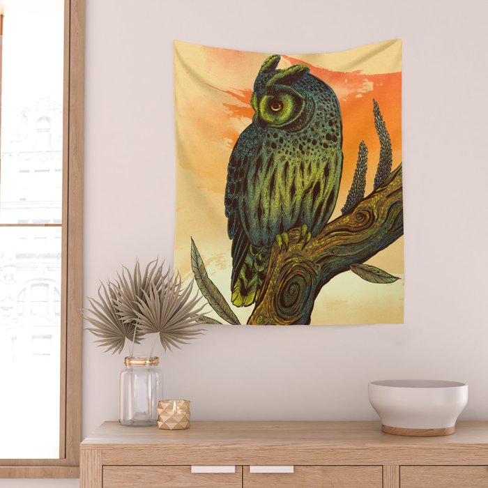 Dusk Owl Wall Tapestry Gallery Image 2