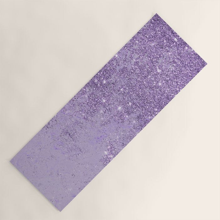 Modern elegant lavender lilac glitter marble Yoga Mat Gallery Image 1