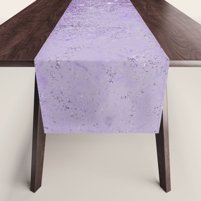 Modern elegant lavender lilac glitter marble Table Runner Gallery Image 1