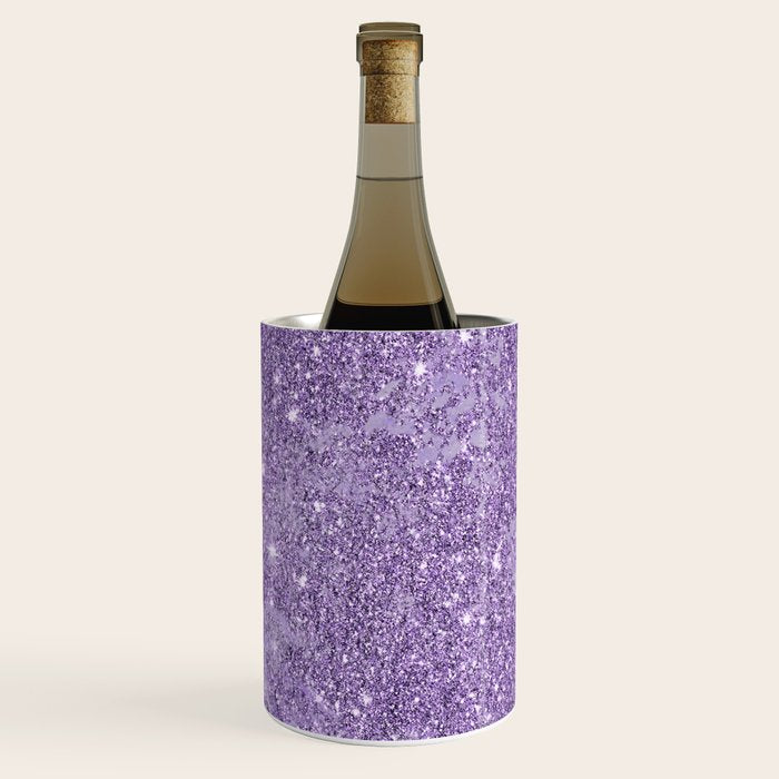 Modern elegant lavender lilac glitter marble Wine Chiller Gallery Image 3