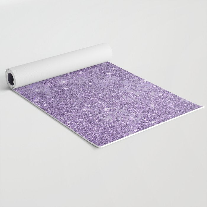 Modern elegant lavender lilac glitter marble Yoga Mat Gallery Image 2