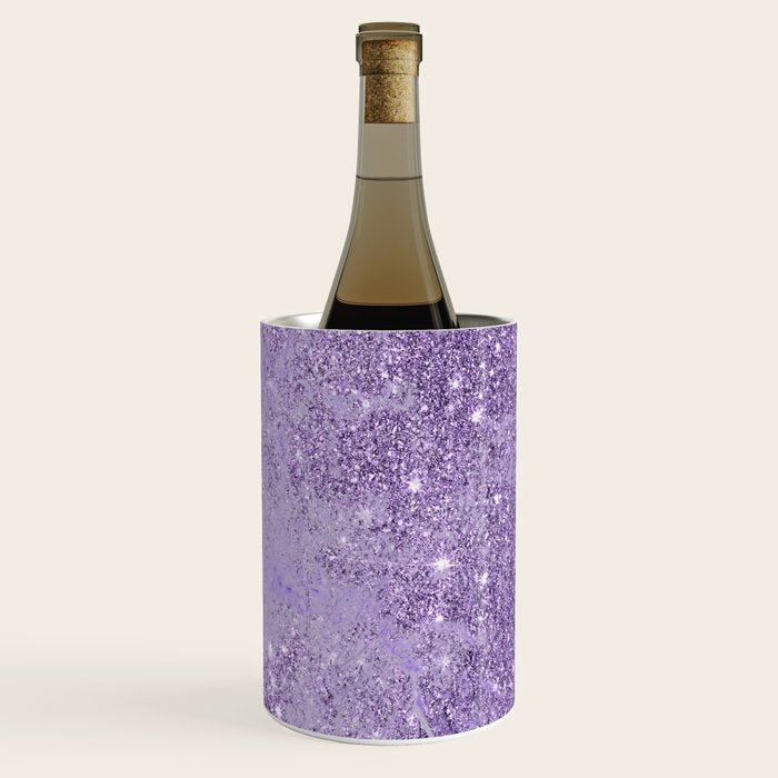 Modern elegant lavender lilac glitter marble Wine Chiller Gallery Image 1