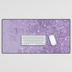 Modern elegant lavender lilac glitter marble Desk Mat Gallery Image 1