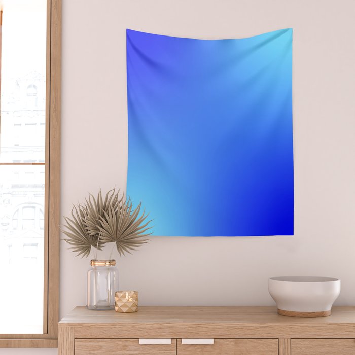 16 Blue Gradient 220506 Aura Ombre Valourine Digital Minimalist Art Wall Tapestry Gallery Image 2