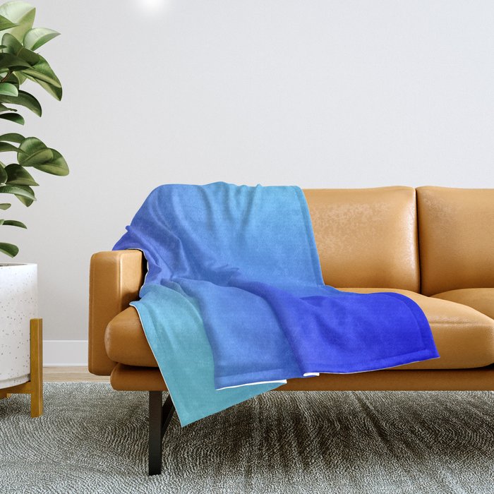 16 Blue Gradient 220506 Aura Ombre Valourine Digital Minimalist Art Throw Blanket Gallery Image 1