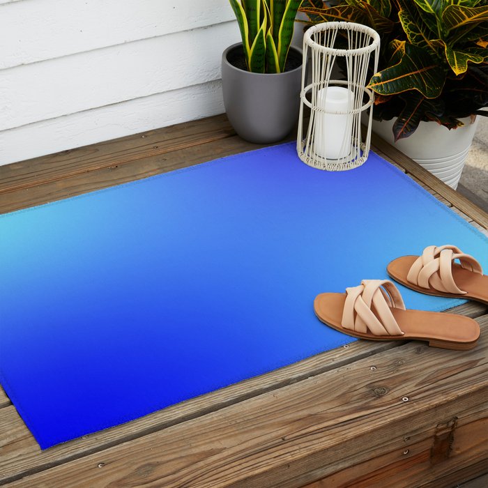 16 Blue Gradient 220506 Aura Ombre Valourine Digital Minimalist Art Outdoor Rug Gallery Image 2