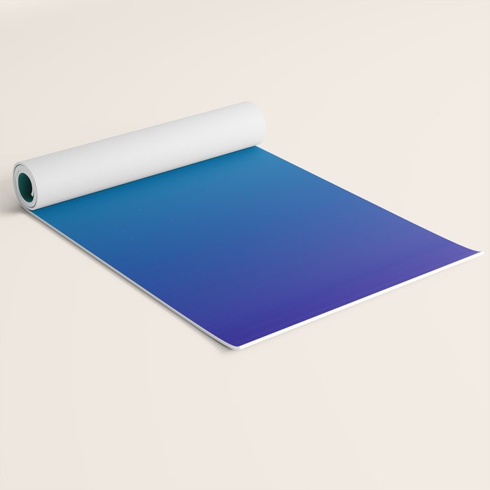 Turquoise Ultramarine Blue Gradient Yoga Mat Gallery Image 2