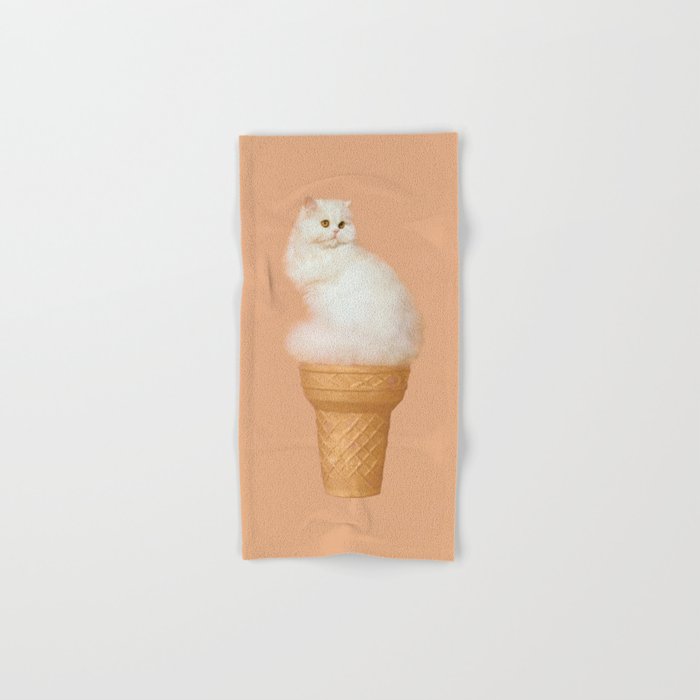 Cat Ice Cream - Peach Bath Towel Gallery Image 1