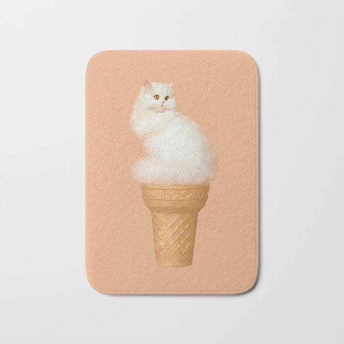 Cat Ice Cream - Peach Bath Mat Gallery Image 1
