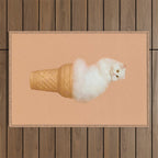 Cat Ice Cream - Peach Outdoor Rug Gallery Image 1