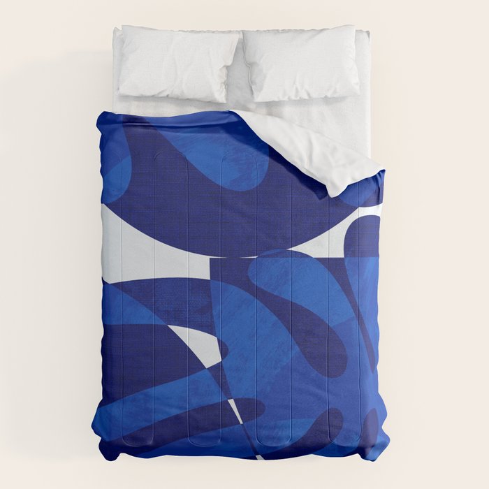 geometric blue matisse shapes Comforter Gallery Image 6