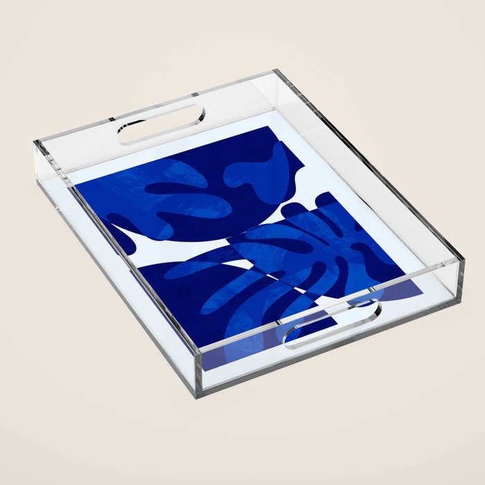 geometric blue matisse shapes Acrylic Tray Gallery Image 1