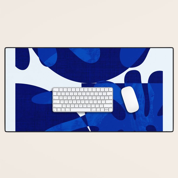 geometric blue matisse shapes Desk Mat Gallery Image 1