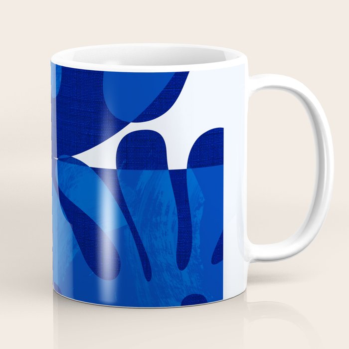 geometric blue matisse shapes Coffee Mug Gallery Image 1