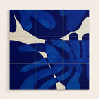 geometric blue matisse shapes Wood Wall Art Gallery Image 1